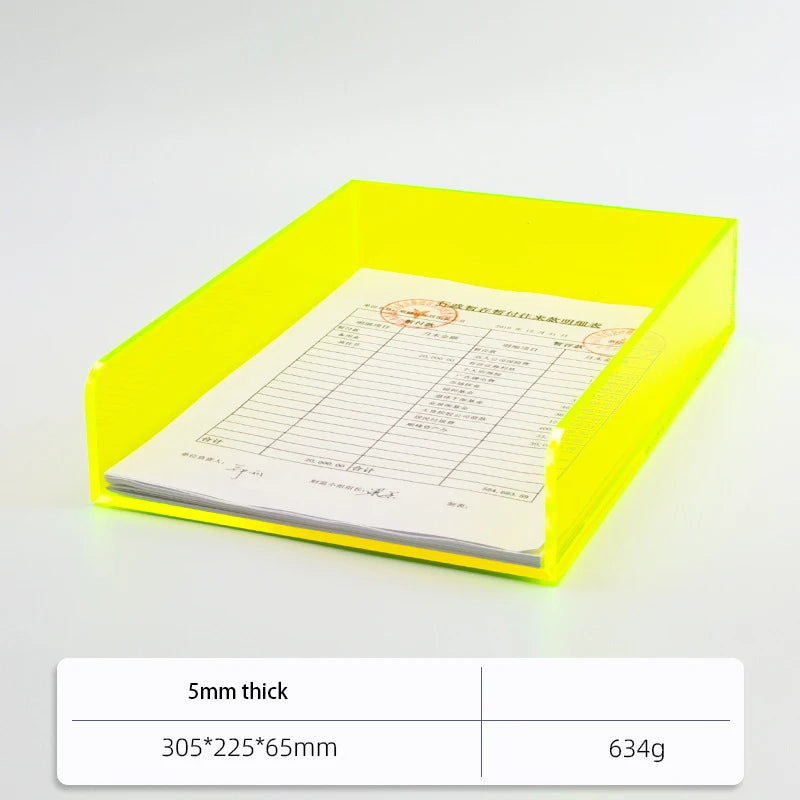 Color Desk Paper Organizer Tray Acrylic