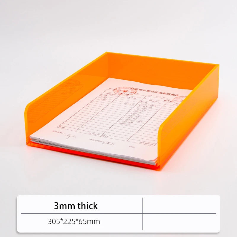 Color Desk Paper Organizer Tray Acrylic