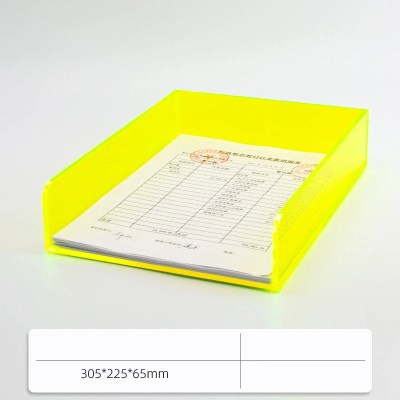 Color Desk Paper Organizer Tray Acrylic